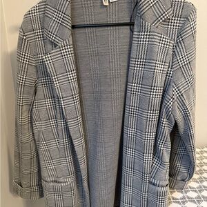 H&M Black and White Plaid Blazer